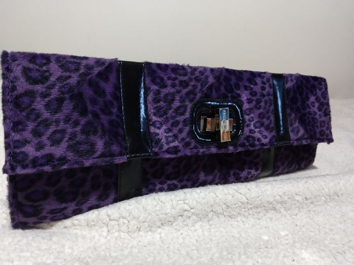 Beautiful Purple Velvet Clutch Bag, NEW