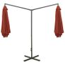 Double Parasol with Steel Pole Terracotta 600 cm Image 5