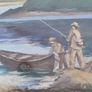Framed painting Fishing on Lake Bea Orpen HRHA On board  gouache on board Medium: signed  lower right Image 6