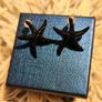 Small Shiny Earrings with Black Starfish Motif Elegant Minimal Style Image 7
