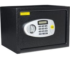 Medium Digital Safe, Steel Construction, LCD Display, Steel Locking Bolts, Emergency Override Key, Wall And Floor Fixings, 16 Litre Capacity 25 x 35 x 25 cm, Home Office Safe (FREE POSTAGE)