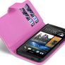 HTC ONE Wallet Case Cover in Black / Pink / Red Image 6