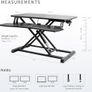 Standing 81 cm Desk Converter, Height Adjustable Riser, Sit to Stand Dual Monitor and Laptop Workstation with Wide Keyboard Tray, Black Image 2