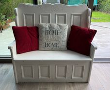 Wooden bench with storage