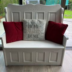 Wooden bench with storage