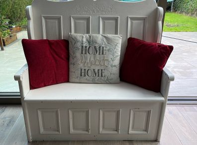 Wooden bench with storage