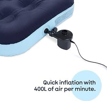 NEW SALE | Electric Air Pump - 240V Mains 3 Size Nozzles - For Inflating Deflating Camping Air Mattress/Bed, Beach Toys, Inflatable Paddling Pools