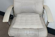 Cream Swivel Office / Desk Chair with Cushion