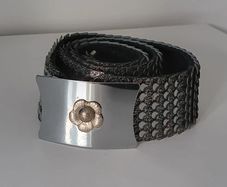 Silver Belt with Rose Buckle Clip