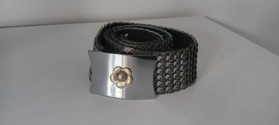 Silver Belt with Rose Buckle Clip