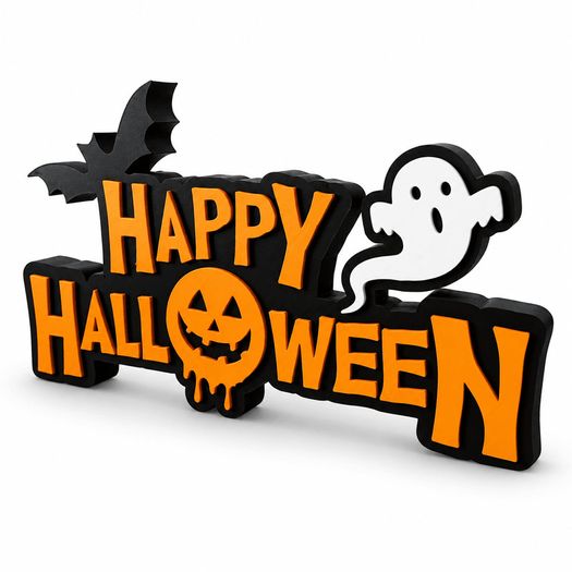 Happy Halloween Ghost Sign - 3D - Table Decor