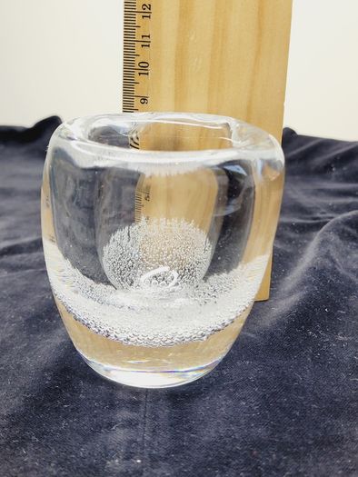 Iittala Sargasso Clear Bubble Glass Tumbler 9cm Kaj Franck Mid Century Finnish Art Glass Vintage