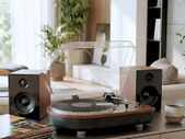 Record Player Teak Finish with Speakers