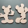 Pair of Vintage Wooden Handmade Handpainted Mickey Mouse Figures - Disney Wall Art Decor Plaques Image 2