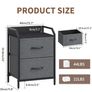Bedside Table with 2 Storage Fabric Drawers Image 7
