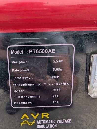 Pacini Petrol Generator 6.5 kVA / 5.2 kW (Electric Key Start