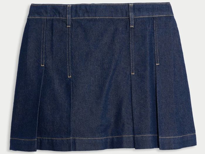 New denim pleated mini skirt MARKS AND SPENSERS