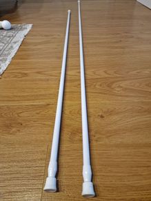 Spring tension rod for fabric top curtains