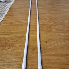Spring tension rod for fabric top curtains