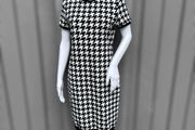 Pre Owned Classic Black &amp; White Houndstooth Bodycon Dress
