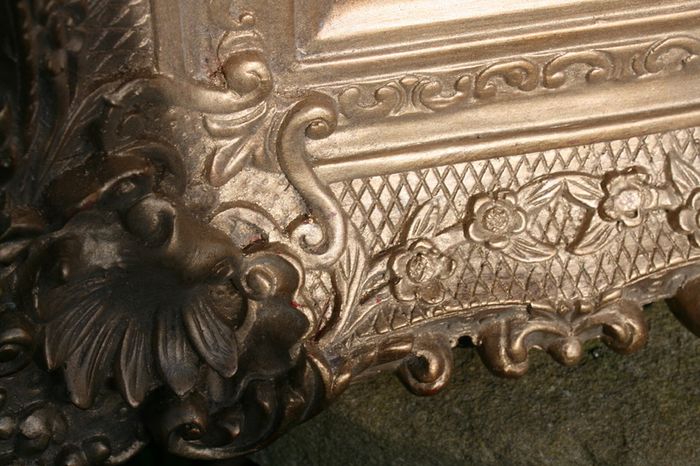 Antique Small oil on canvas painting and gold Louis Style French Deluxe Antique Frame (13,5" x 15,5")