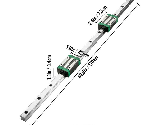 HGR20-1700mm Linear Guide Rail Kit Slide Rail with 1Pcs RM1605-1700mm Ballscrew with BF12/BK12 Kit Linear Slide Rail Guide Rail Square For DIY CNC Routers Lathes Mills