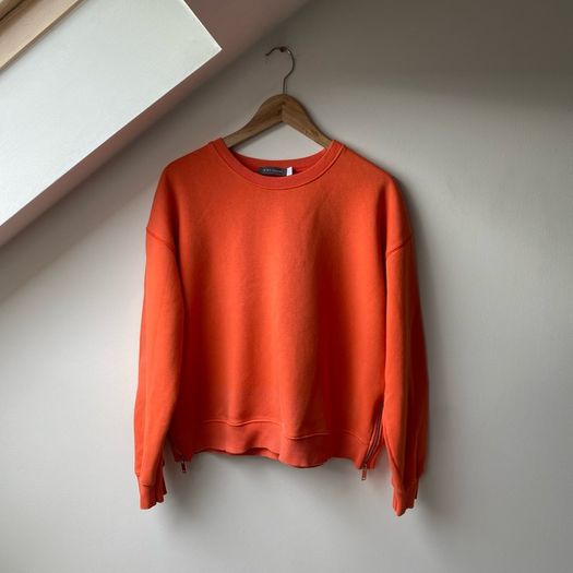Mint Velvet Orange Side Zip Sweatshirt Cotton Blend  Size M