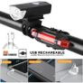 Bike Light, USB LED Rechargeable, Front and rear, Headlight Lamp Flashlight Cycling Safety Warning Light Image 3