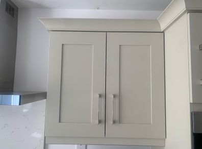Wall mounted kitchen cabinet cream