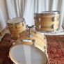 Ludwig 3 ply 70s Butcher Block and LM402 6.5 Supraphonic Snare - Blue Olive Drums Kit Led Zeppelin Image 2