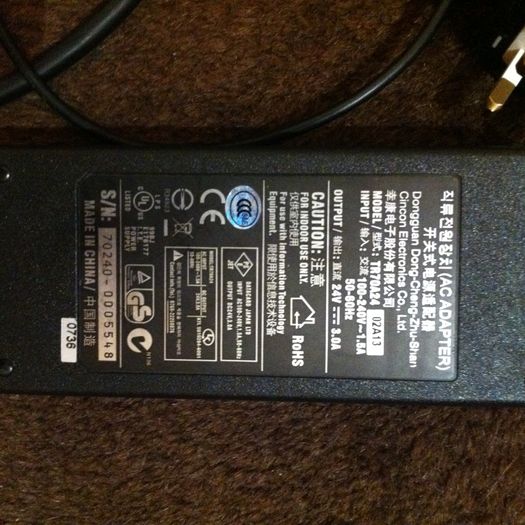 Laptop Charger Output DC24v ----- 3.0A