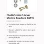 Chubb/Union 5 Lever Mortice Deadlock Image 3