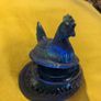 VINTAGE ASIAN COBALT Blue Glass Hen on a Nest Trinket Dish Image 5