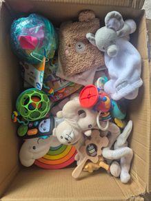 Box of Baby Toys New and Used