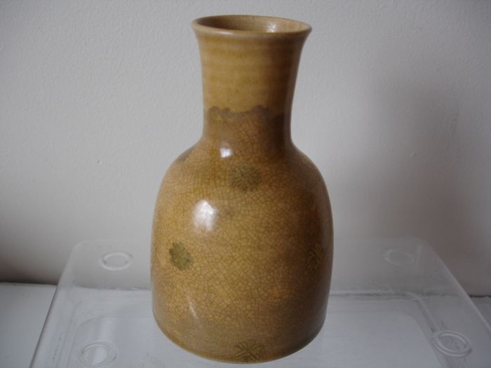 Vintage Crackle Glaze  Sake Bottle