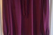Womens Designer Bow Tie Purple  Blouse.