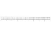 Garden Fence with Hoop Top Steel 15.3x1 m Black