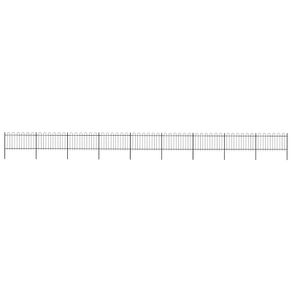 Garden Fence with Hoop Top Steel 15.3x1 m Black