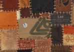 Rug Genuine Leather Jeans Label Patchwork 160x230 cm Brown