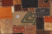 Rug Genuine Leather Jeans Label Patchwork 160x230 cm Brown