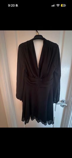 Shien Black Chiffon Dress