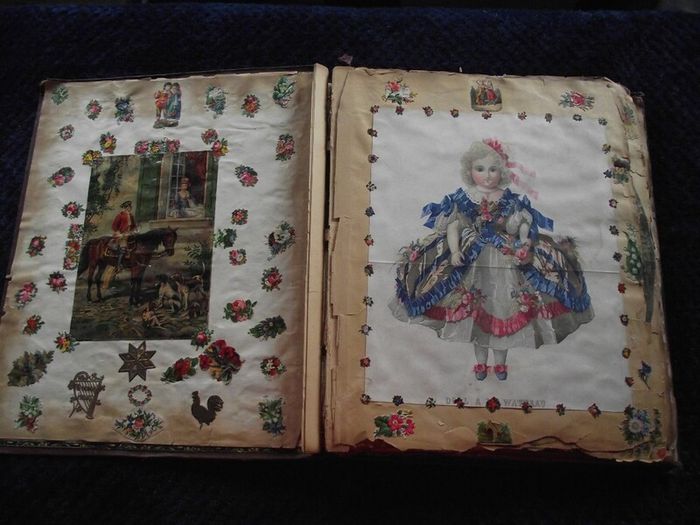 Victorian/Edwardian Album of colourful scraps - Circa 1890's/1900's