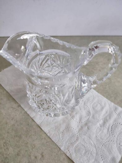 Vintage Bohemia Hand Cut Lead Crystal 24% Au Plomb Czechoslovakia  Cream or milk jug