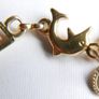 Vintage 24K GF Gold Filed Bracelet Bangle with Dolphins length 8" - 11,33g Image 7