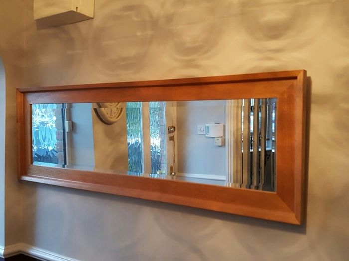 Oak Cabinet and mirror for sale