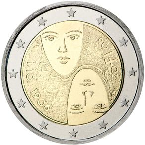 Finland 2 Euro Commemorative Coin 2006 - Universal and Equal Suffrage. Brilliant Uncirculated.