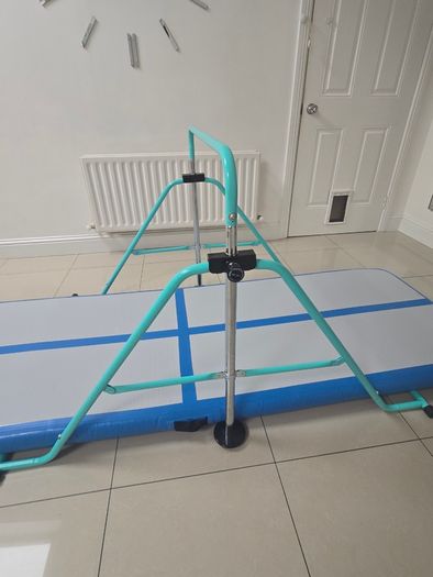 Air Track Inflatable Gymnastics Mat with Adjustable Bar & Pump