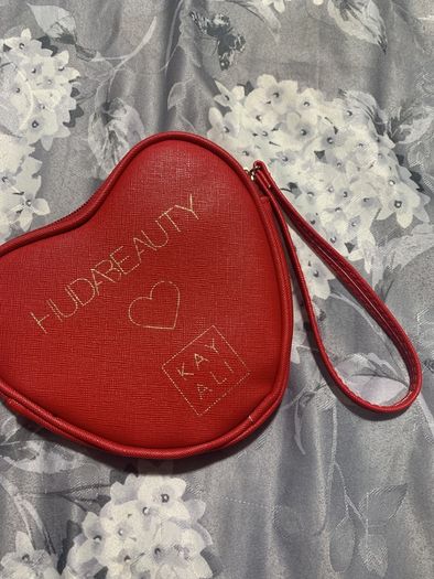 huda beauty x kayali heart makeup bag