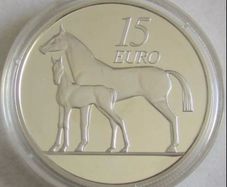 Ireland 15 Euro 2010 Animals Horse Silver with box and certificate