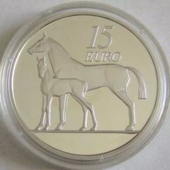 Ireland 15 Euro 2010 Animals Horse Silver with box and certificate